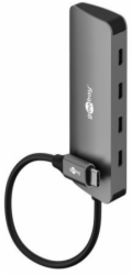 Goobay Goobay Slim 4portový rozbočovač USB typu C (šedý)