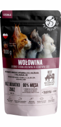 PET REPUBLIC Sterile Hovězí maso nakrájené nadrobno - mokré krmivo pro kočky- 100 g