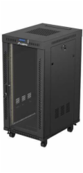 Lanberg FF01-6824-12BL rack 24U Volně stojící rack Černá