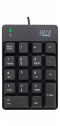Adesso WKB-6010UB/ bezdrátová numerická klávesnice 2,4GHz/ odolná proti polití tekutinou/ USB/ černá