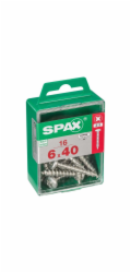 Vruty do dřeva SPAX, 6X40 mm, půlkulatá hlava, 16 ks.