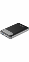 Sandberg Travel Powerbank 10000 PD20W, přenosná powerbanka s displejem, černá/střbrná