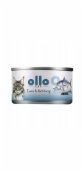 OLLO Cat nr 9 Tuna & Anchovy in broth - mokré krmivo pro kočky - 70g