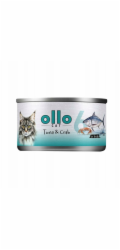 OLLO Cat nr 6 Tuna & Crab in broth - wet cat food - 70g