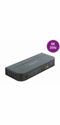 DeLOCK DisplayPort 1.4 KVM přepínač 8K 30 Hz s USB 3.2 Gen 1, KVM přepínač