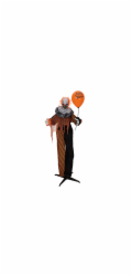 Halloween postava klauna s balónkem, pohyblivá, 166 cm