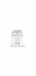 AV:link Ear Shots, bezdrátová Bluetooth sluchátka s nabíjecím pouzdrem, bílá