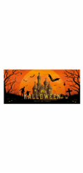 Halloween Banner, Strašidelný dům, 400x180cm