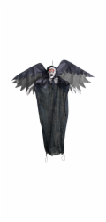 Halloween okřídlená kostra se zářícíma očima, 120 cm