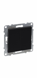 Legrand SUNO Dvojitý schodišťový spínač černý 10AX 250V automatické svorky 721408