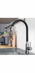 Kuchyňská baterie Ferro Zorba Inox BZR4BSS, černá