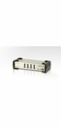 Aten CS-84U-AT 4-Port PS/2-USB KVM Switch, 4x Custom KVM Cable Sets, Non-powered ATEN KVM switch CS-84U,USB Hub, 4PC
