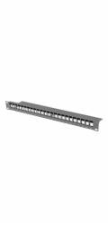 Lanberg Patch panel prázdný 24 portů 1U 19palcový černý pro moduly keystone -PPKS-1024-B