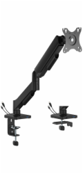 Gembird MA-DA1U-01 Nastavitelné rameno pro upevnění stolního displeje s USB porty, 17”–32”, černé