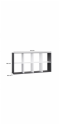 REGÁL MALAX 2X4 ANTRACIT/BÍLÁ