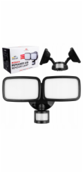 Maclean LED nástěnné svítidlo, PIR senzor MCE524B 20W, 1500lm, IP65. Neutrální bílá 4000K, černá