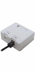 XtendLan Zásuvka 2x RJ-45, Cat5e, nestíněná, na zeď, spodní vývod, narážecí s krytkou