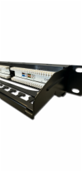 DATACOM Patch panel 19" UTP 24 port CAT5E DUAL 1U BK (4x6p) vyvazovací lišta