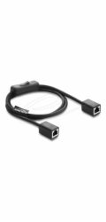 Delock - Sítový kabel - RJ-45 (F) do RJ-45 (F) - 1 m - 6 mm - stínená kroucená dvoulinka (F/UTP) - CAT 6 - spínac zapnutí/vypnutí, neobsahuje halogen - cerná