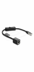 Delock - Sítový prodlužovací kabel - RJ-45 (M) do RJ-45 (F) - 30 cm - 6 mm - stínená kroucená dvoulinka (F/UTP) - CAT 6 - neobsahuje halogen, on/off switch - cerná