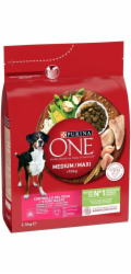 PURINA One Adult Medium/Maxi Weight Control/Sterilized Rich in turkey with rice - suché krmivo pro psy - 2,5kg