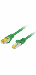 Lanberg Patchcord cat.6a s/ftp lszh cu 15m zelený, schválený Fluke