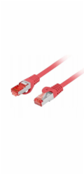 Lanberg Patchcord cat.6 s/ftp lszh cu 0,5m červený, fluorescenční, schválený