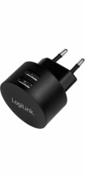 LogiLink Nabíječka do zásuvky 2x USB-A, 10,5 W, černá