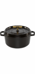 Staub La Cocotte Buster & Punch 24 cm rund, schwarz, Gusseisen
