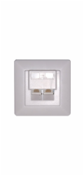 XtendLan Zásuvka 2x RJ-45, Cat5e, nestíněná pod omítku, šikmý vývod