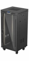 Lanberg FF01-6624-12BL rack 24U Volně stojící rack Černá