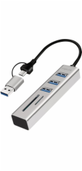 LogiLink 3x USB 3.0 hub s čtečkou paměťových karet