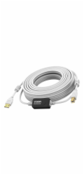 Vision Techconnect - Kabel USB - USB (M) do USB typ B (M) - USB 2.0 - 15 m - aktivní inline booster - bílá