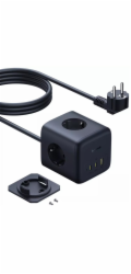 Baseus Prodlužovací kabel 3 zásuvky 1,5 m černý (6932172687526)