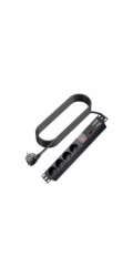 Vision - Pásek na rozvod silnoproudu - AC 230 V - vstup: power CEE 7/7 - výstupní konektory: 4 (power CEE 7/3) - 1.8 m kabel - Evropa - cerná