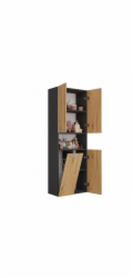 Topeshop NEL 1K DK ANT/ART KP koupelnový doplněk Grafit, Dub