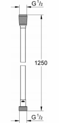 Grohe Sprchová hadice Sprchová hadice Grohe 1,25 m Silverflex, tvrdý grafit 28362A01