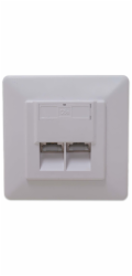 XtendLan Zásuvka 2x RJ-45, Cat6, stíněná, pod omítku, při užití krabičky i na zeď, šikmý vývod