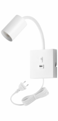 IMMAX PUNTO USB flexibilní nástěnné svítidlo s vypínačem, 9W, GU10, bílé
