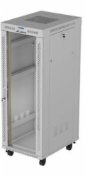 Lanberg 19" 32U 600x800 šedá stojící racková skříň se skleněnými dvířky, LCD (ploché balení)