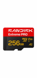 SanDisk Extreme PRO - Pametová karta flash (SD adapter zahrnuto) - 256 GB - A2 / Video Class V30 / UHS-I U3 - microSDXC UHS-I