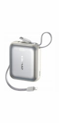 AWEI Powerbanka AS-181 35W 10000mAh + kabel Lightning a USB-C stříbrná