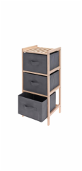 Úložný regál s textilními koši 3 patra KO-784630050
