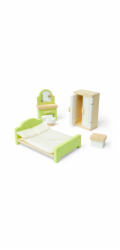 Bigjigs Toys Dřevěný nábytek do domečku pro panenky Ložnice