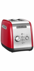 KitchenAid 5KMT221EER topinkovač, 2 otvory, celokovový, 7 stupňů, udržování teploty, jednostranné opékání, červený