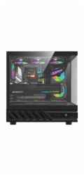 Počítačová skříň DarkFlash DS950V s displejem (černá) + 6 ventilátorů