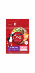 PURINA One Adult Medium/Maxi Sensitive Rich in salmon with rice - suché krmivo pro psy - 2,5kg