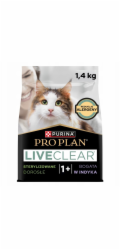PURINA Pro Plan LiveClear Sterilised Rich in turkey - suché krmivo pro kočky - 1,4kg