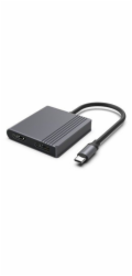 Gembird Adaptér A-CM-HDMIFDPF-01 z USB-C na HDMI + DP, 4K 60Hz, černý