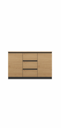 Topeshop 2D3S ANT/ART BA KPL komoda